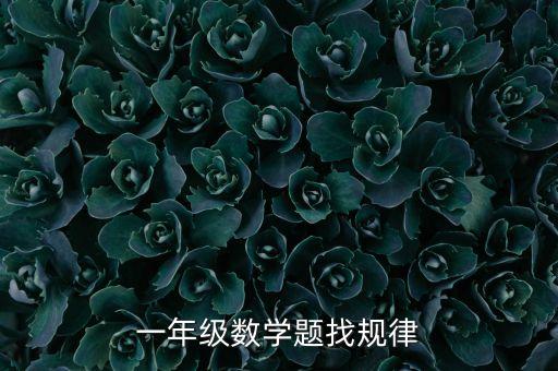 一年级数学题找规律