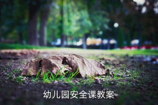 幼儿园安全课教案