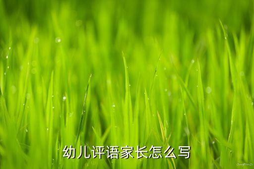幼儿评语家长怎么写