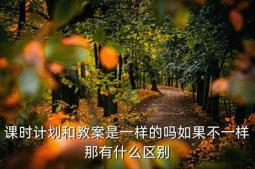课时计划和教案是一样的吗如果不一样那有什么区别