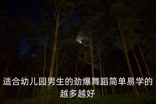 适合幼儿园男生的劲爆舞蹈简单易学的越多越好