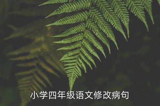 小学四年级语文修改病句