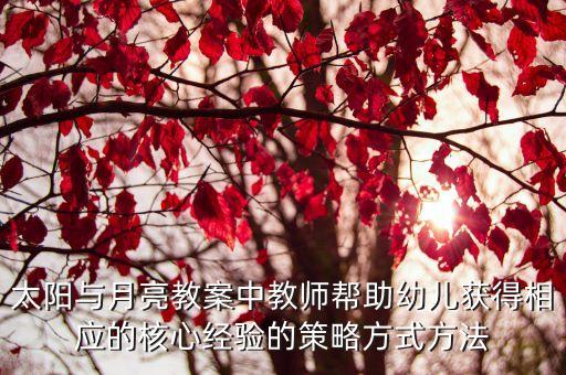 太阳与月亮教案中教师帮助幼儿获得相应的核心经验的策略方式方法