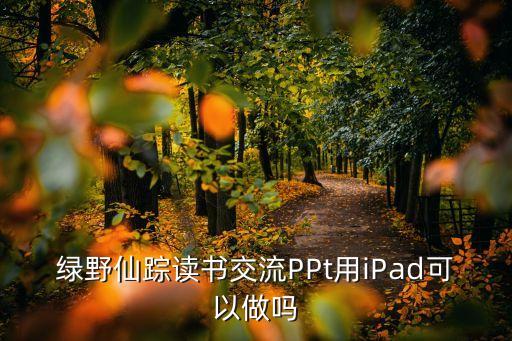 读书分享ppt成品，绿野仙踪读书交流PPt用iPad可以做吗