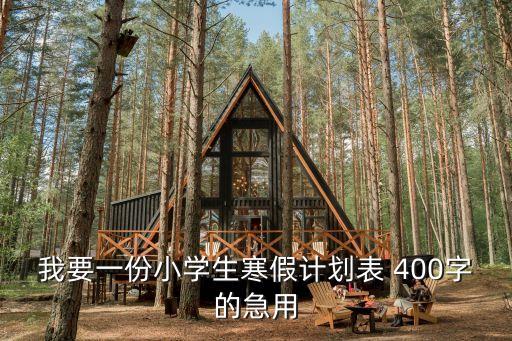 我要一份小学生寒假计划表 400字的急用