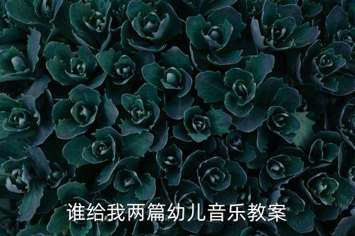 谁给我两篇幼儿音乐教案
