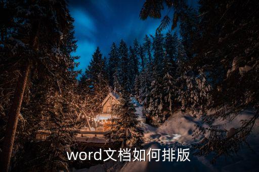 word文档如何排版
