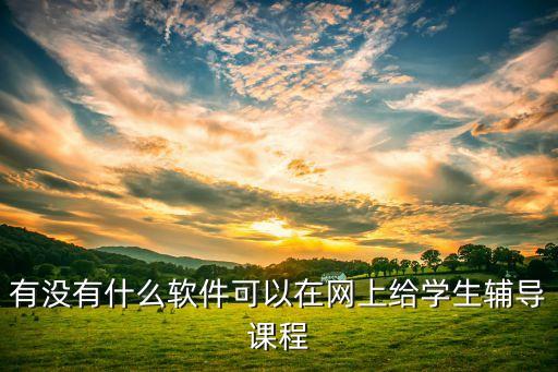 有没有什么软件可以在网上给学生辅导课程