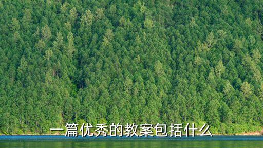 一篇优秀的教案包括什么