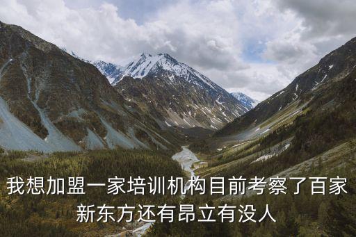 我想加盟一家培训机构目前考察了百家新东方还有昂立有没人
