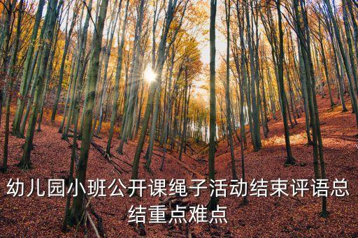 幼儿园小班公开课绳子活动结束评语总结重点难点