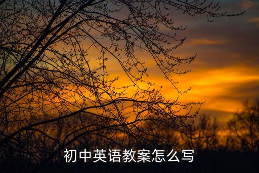 初中英语教案怎么写