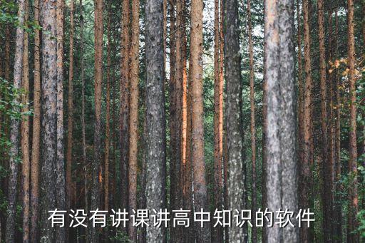 有没有讲课讲高中知识的软件