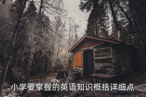 小学要掌握的英语知识概括详细点