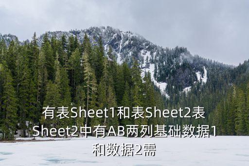 有表Sheet1和表Sheet2表Sheet2中有AB两列基础数据1和数据2需