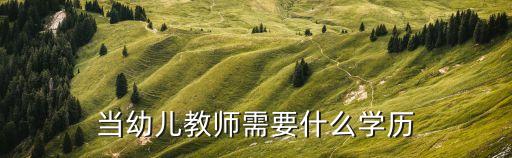当幼儿教师需要什么学历