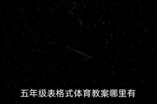五年级表格式体育教案哪里有