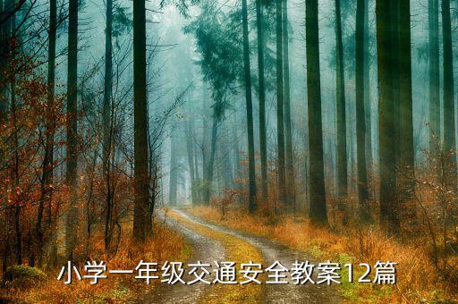 小学一年级交通安全教案12篇