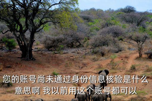 您的账号尚未通过身份信息核验是什么意思啊 我以前用这个账号都可以