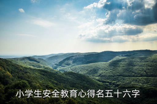小学生安全教育心得名五十六字