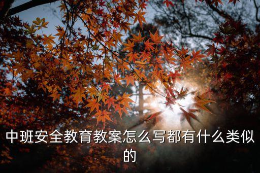 中班安全教育教案怎么写都有什么类似的