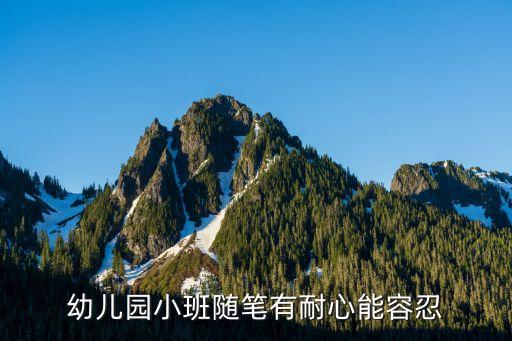 幼儿园小班随笔有耐心能容忍