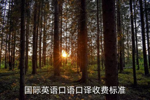 国际英语口语口译收费标准