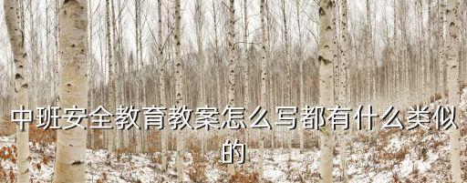 中班安全教育教案怎么写都有什么类似的