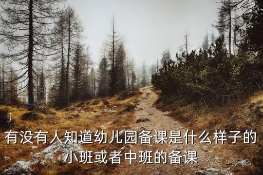有没有人知道幼儿园备课是什么样子的小班或者中班的备课