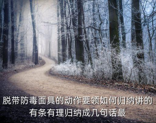 脱带防毒面具的动作要领如何归纳讲的有条有理归纳成几句话最