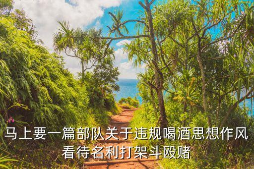 马上要一篇部队关于违规喝酒思想作风看待名利打架斗殴赌