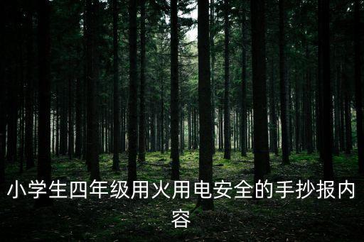 小学生四年级用火用电安全的手抄报内容