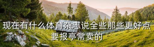 现在有什么体育杂志说全些那些更好点要报亭常卖的