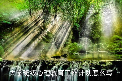 大学班级心理教育工作计划怎么写