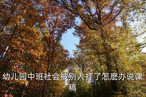 幼儿园中班社会被别人打了怎麽办说课稿