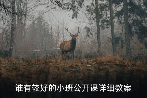 谁有较好的小班公开课详细教案