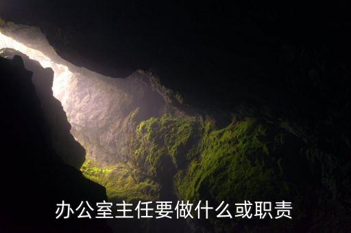 办公室主任要做什么或职责
