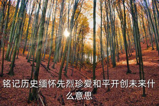 铭记历史缅怀先烈珍爱和平开创未来什么意思