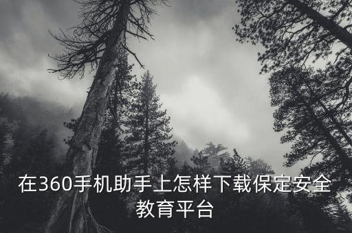在360手机助手上怎样下载保定安全教育平台
