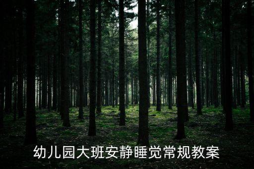幼儿园大班安静睡觉常规教案