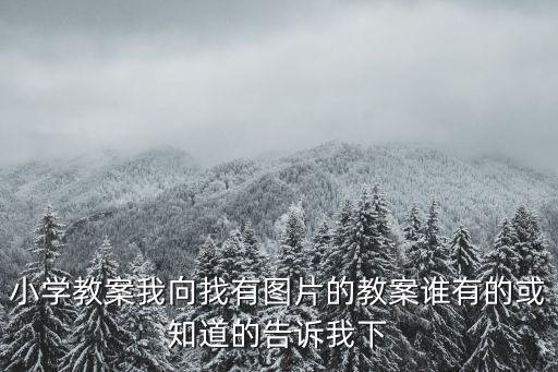 小学教案我向找有图片的教案谁有的或知道的告诉我下