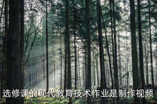 选修课的现代教育技术作业是制作视频
