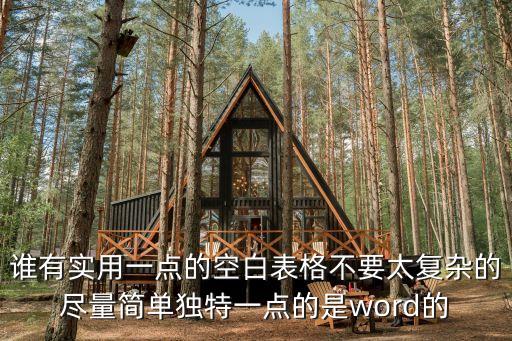 谁有实用一点的空白表格不要太复杂的尽量简单独特一点的是word的