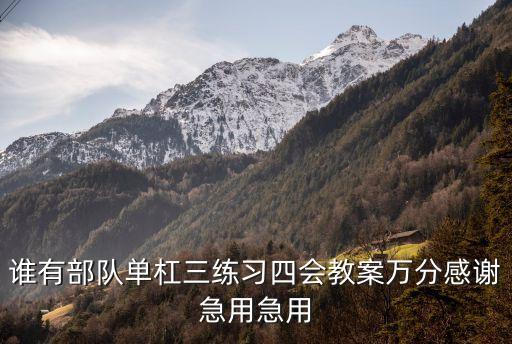 谁有部队单杠三练习四会教案万分感谢急用急用