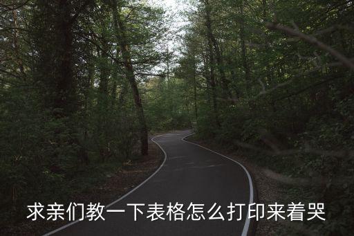 求亲们教一下表格怎么打印来着哭