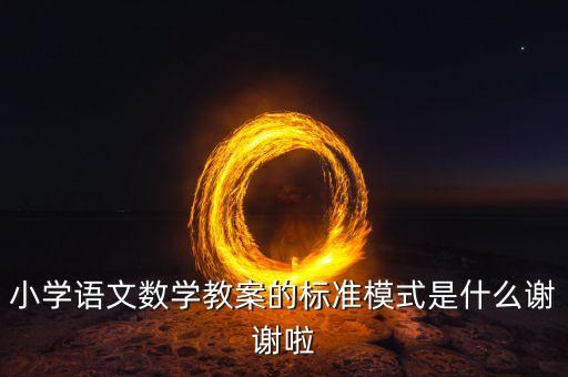 小学语文数学教案的标准模式是什么谢谢啦
