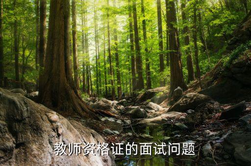 教师资格证的面试问题