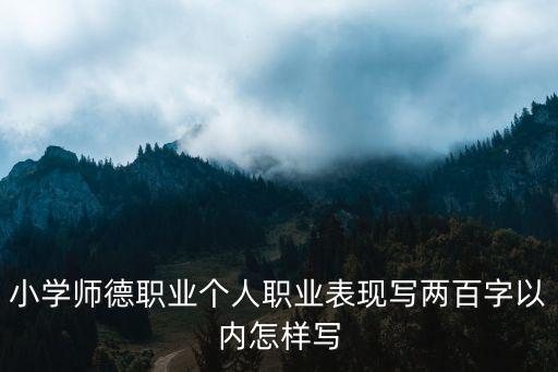 小学师德职业个人职业表现写两百字以内怎样写