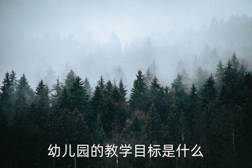 幼儿园的教学目标是什么