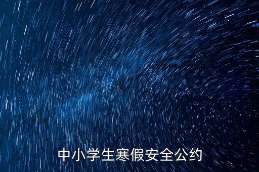 中小学生寒假安全公约